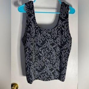 Black and Gray Swirl Stretchy Tank Top Cinema Etoile